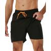 imageSILKWORLD Mens Beachwear Sets Including Mens Swim Trunks with Compression Liner ampamp Mens Navy Blue Cotton Linen Button Down Short Sleeve Shirts