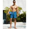 imageSILKWORLD Mens Beachwear Sets Including Quick Dry Mens Swim Trunks with Compression Liner ampamp Mens Navy Blue Cotton Linen Button Down Short Sleeve Shirts