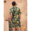 imageSILKWORLD Mens Casual Button Down Shirts 2 Piece Short Sleeve Outfits Hawaiian Shirt and Shorts SetA2yellow Leaf
