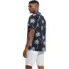 imageSILKWORLD Mens Casual Button Down Shirts Short Sleeve Band Collar Shirts Cotton Linen Mens Henley Hawaiian Shirt with Pocket10anavy Coconut Tree