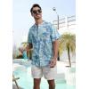 imageSILKWORLD Mens Casual Button Down Shirts Short Sleeve Band Collar Shirts Cotton Linen Mens Henley Hawaiian Shirt with Pocket11anavy Coconut Tree