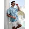 imageSILKWORLD Mens Casual Button Down Shirts Short Sleeve Band Collar Shirts Cotton Linen Mens Henley Hawaiian Shirt with Pocket11anavy Coconut Tree