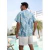 imageSILKWORLD Mens Casual Button Down Shirts Short Sleeve Band Collar Shirts Cotton Linen Mens Henley Hawaiian Shirt with Pocket11anavy Coconut Tree