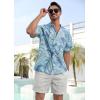 imageSILKWORLD Mens Casual Button Down Shirts Short Sleeve Band Collar Shirts Cotton Linen Mens Henley Hawaiian Shirt with Pocket11anavy Coconut Tree