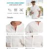 imageSILKWORLD Mens Casual Button Down Shirts Short Sleeve Band Collar Shirts Cotton Linen Mens Henley Hawaiian Shirt with Pocket1awhite