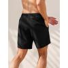 imageSILKWORLD Mens Swim Trunks 6quot Quick Dry Bathing Suit Beach Swimming Shorts with Compression Liner and Zipper PocketsA01 Black Grey Liner