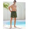 imageSILKWORLD Mens Swim Trunks 6quot Quick Dry Bathing Suit Beach Swimming Shorts with Compression Liner and Zipper PocketsArmy Green