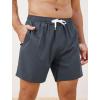 imageSILKWORLD Mens Swim Trunks 6quot Quick Dry Bathing Suit Beach Swimming Shorts with Compression Liner and Zipper PocketsCharcoal Grey