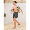 imageSILKWORLD Mens Swim Trunks 6quot Quick Dry Bathing Suit Beach Swimming Shorts with Compression Liner and Zipper PocketsCharcoal Grey
