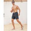 imageSILKWORLD Mens Swim Trunks 6quot Quick Dry Bathing Suit Beach Swimming Shorts with Compression Liner and Zipper PocketsCharcoal Grey