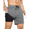 imageSILKWORLD Mens Swim Trunks 6quot Quick Dry Bathing Suit Beach Swimming Shorts with Compression Liner and Zipper PocketsDark Grey