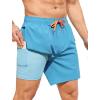 imageSILKWORLD Mens Swim Trunks 6quot Quick Dry Bathing Suit Beach Swimming Shorts with Compression Liner and Zipper PocketsPeacock Blue