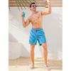 imageSILKWORLD Mens Swim Trunks 6quot Quick Dry Bathing Suit Beach Swimming Shorts with Compression Liner and Zipper PocketsPeacock Blue