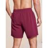 imageSILKWORLD Mens Swim Trunks 6quot Quick Dry Bathing Suit Beach Swimming Shorts with Compression Liner and Zipper PocketsWine Red