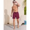 imageSILKWORLD Mens Swim Trunks 6quot Quick Dry Bathing Suit Beach Swimming Shorts with Compression Liner and Zipper PocketsWine Red