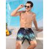 imageSILKWORLD Mens Swim Trunks 6quot Quick Dry Bathing Suit Beach Swimming Shorts with Compression Liner and Zipper PocketsZ01 Blackgreen Gradient