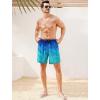 imageSILKWORLD Mens Swim Trunks 6quot Quick Dry Bathing Suit Beach Swimming Shorts with Compression Liner and Zipper PocketsZ01 Blue Gradient
