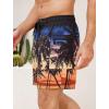 imageSILKWORLD Mens Swim Trunks 6quot Quick Dry Bathing Suit Beach Swimming Shorts with Compression Liner and Zipper PocketsZ01 Gradient Black Orange Tree