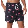 imageSILKWORLD Mens Swim Trunks Quick Dry Shorts with PocketsApink FlamingoBlack