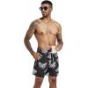imageSILKWORLD Mens Swim Trunks Quick Dry Shorts with PocketsBlack Leaves