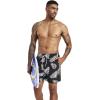 imageSILKWORLD Mens Swim Trunks Quick Dry Shorts with PocketsBlack Leaves