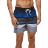imageSILKWORLD Mens Swim Trunks Quick Dry Shorts with PocketsBlackBlueGrey Stripes1
