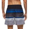 imageSILKWORLD Mens Swim Trunks Quick Dry Shorts with PocketsBlackBlueGrey Stripes1