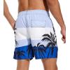 imageSILKWORLD Mens Swim Trunks Quick Dry Shorts with PocketsBluecoconut Tree