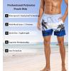 imageSILKWORLD Mens Swim Trunks Quick Dry Shorts with PocketsBluecoconut Tree