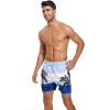 imageSILKWORLD Mens Swim Trunks Quick Dry Shorts with PocketsBluecoconut Tree