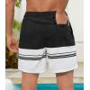 imageSILKWORLD Mens Swim Trunks Quick Dry Shorts with PocketsBw Stripes