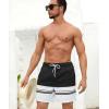 imageSILKWORLD Mens Swim Trunks Quick Dry Shorts with PocketsBw Stripes