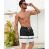 imageSILKWORLD Mens Swim Trunks Quick Dry Shorts with PocketsBw Stripes