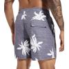 imageSILKWORLD Mens Swim Trunks Quick Dry Shorts with PocketsPalm Leafgrey