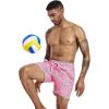 imageSILKWORLD Mens Swim Trunks Quick Dry Shorts with PocketsPineapplepink