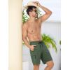 imageSILKWORLD Mens Swim Trunks with Compression Liner Quick Dry 9quot Bathing Suit Summer Beach Swimming Shorts with Zip PocketsA02army Green