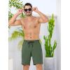 imageSILKWORLD Mens Swim Trunks with Compression Liner Quick Dry 9quot Bathing Suit Summer Beach Swimming Shorts with Zip PocketsA02army Green