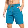 imageSILKWORLD Mens Swim Trunks with Compression Liner Quick Dry 9quot Bathing Suit Summer Beach Swimming Shorts with Zip PocketsA04peacock Blue