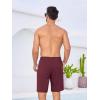 imageSILKWORLD Mens Swim Trunks with Compression Liner Quick Dry 9quot Bathing Suit Summer Beach Swimming Shorts with Zip PocketsA05wine Red
