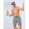 imageSILKWORLD Mens Swim Trunks with Compression Liner Quick Dry 9quot Bathing Suit Summer Beach Swimming Shorts with Zip PocketsA08light Grey