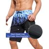 imageSILKWORLD Mens Swim Trunks with Compression Liner Quick Dry 9quot Bathing Suit Summer Beach Swimming Shorts with Zip PocketsGradientblueblack