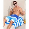 imageSILKWORLD Mens Swim Trunks with Compression Liner Quick Dry 9quot Bathing Suit Summer Beach Swimming Shorts with Zip PocketsStripesbluewhite