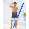 imageSILKWORLD Mens Swim Trunks with Compression Liner Quick Dry 9quot Bathing Suit Summer Beach Swimming Shorts with Zip PocketsStripesnavyblue