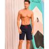 imageSILKWORLD Mens Swim Trunks with Compression Liner Quick Dry Bathing Suits 9 Inch Swimming Shorts with Cargo PocketsA1 Navy