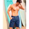 imageSILKWORLD Mens Swim Trunks with Compression Liner Quick Dry Bathing Suits 9 Inch Swimming Shorts with Cargo PocketsA2 Navy Blue