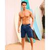 imageSILKWORLD Mens Swim Trunks with Compression Liner Quick Dry Bathing Suits 9 Inch Swimming Shorts with Cargo PocketsA2 Navy Blue