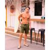 imageSILKWORLD Mens Swim Trunks with Compression Liner Quick Dry Bathing Suits 9 Inch Swimming Shorts with Cargo PocketsArmy Green