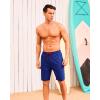 imageSILKWORLD Mens Swim Trunks with Compression Liner Quick Dry Bathing Suits 9 Inch Swimming Shorts with Cargo PocketsBlue