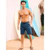 imageSILKWORLD Mens Swim Trunks with Compression Liner Quick Dry Bathing Suits 9 Inch Swimming Shorts with Cargo PocketsCopenblue