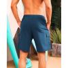 imageSILKWORLD Mens Swim Trunks with Compression Liner Quick Dry Bathing Suits 9 Inch Swimming Shorts with Cargo PocketsCopenblue